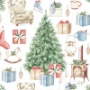 Duni Kerstdecoratie>Servet 33 x 33 cm Tree and Gift