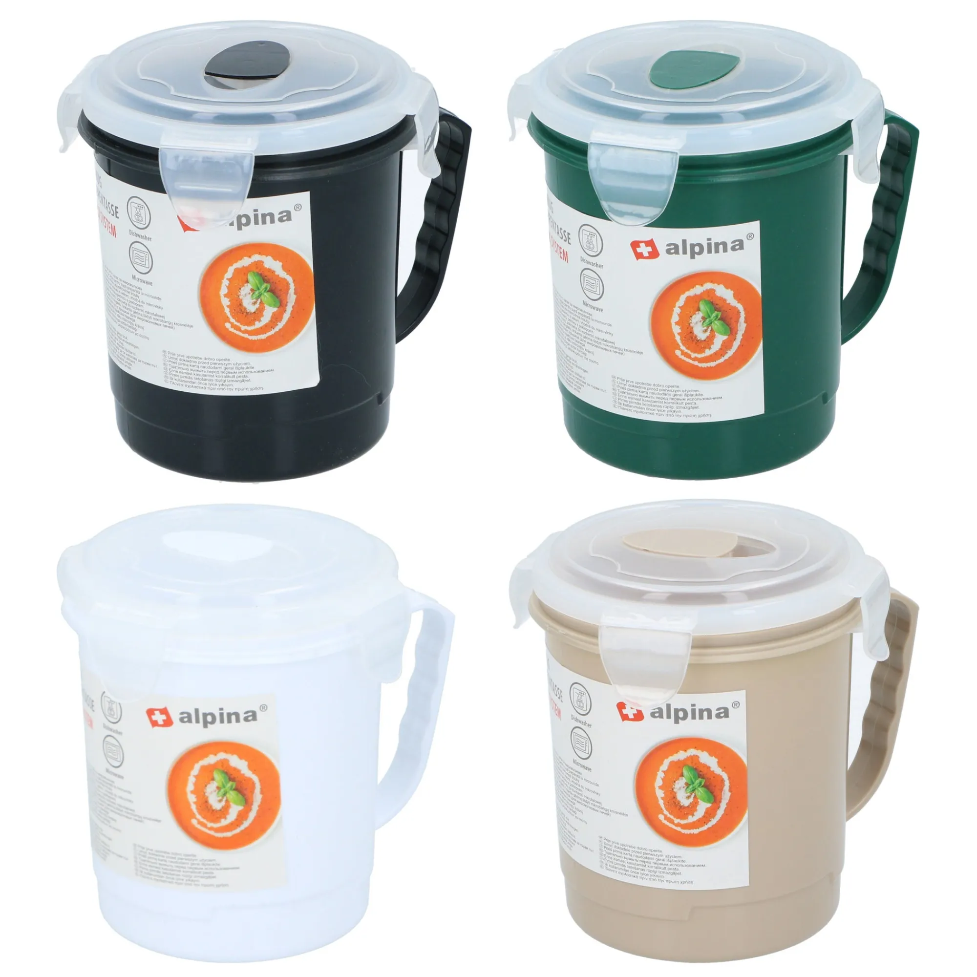 Alpina Opbergen>Soepbeker 600ml assorti