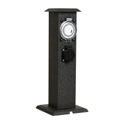 Diamant Buitenverlichting|Buitenverlichting>Sokkel tuincontact + timer 2x230V BE