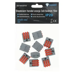 Diamant Installatiemateriaal>Steekklem hendel oranje 3x0.5x4mm 10st