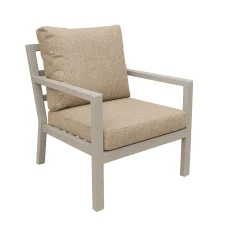 Bois le Duc Tuinstoelen|Loungesets>Stoel Brozzi milky grey met kussens