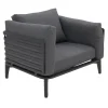 Bois le Duc Loungesets>Stoel Pereto antraciet met kussens