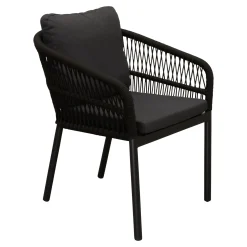 Bois le Duc Tuinstoelen>Stoel stapel Barzio zwart met kussen