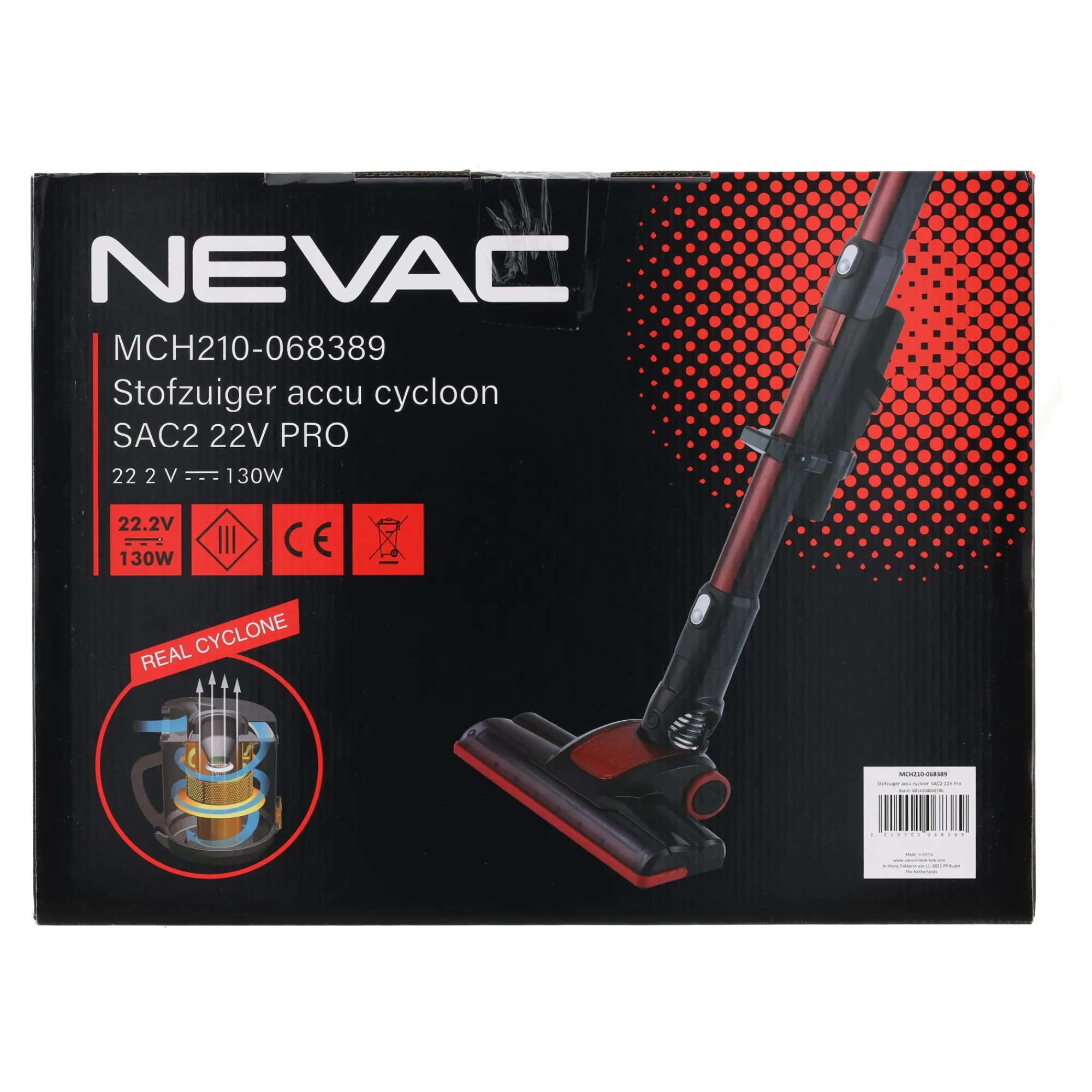 Nevac Stofzuigen>Stofzuiger accu cycloon SAC2 22V Pro