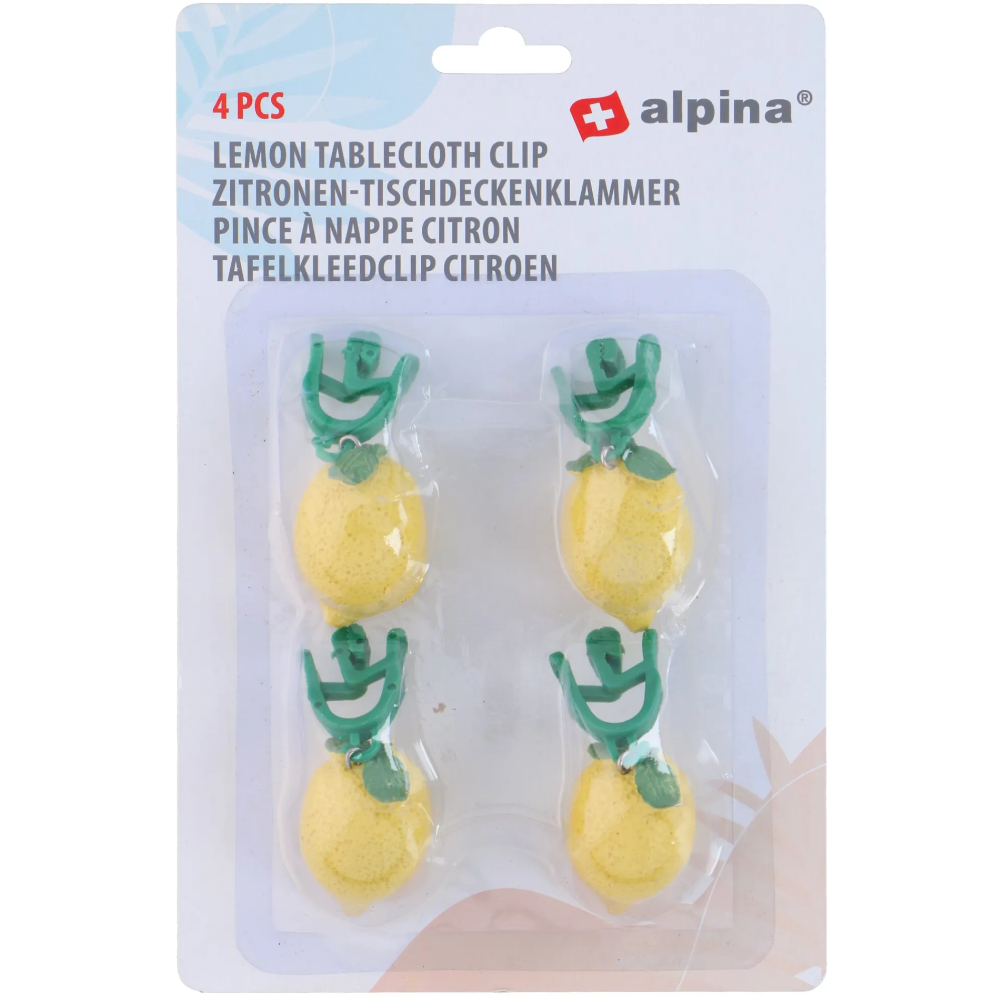 Alpina Koken & Tafelen>Tafelkleedclips citroen 4st