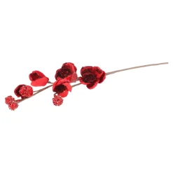 Kerstdecoratie|Kunstplanten En Kunstbloemen>Tak Magnolia 89cm winter lux rood