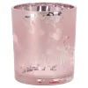 Van Cranenbroek Pasen>Theelicht glas vlinder roze 10cm