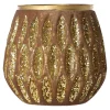 Kaarsen>Theelichthouder glas 10 x 10 cm bruin