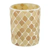 Natural Collections Kaarsen>Theelichthouder glas beige 8 x 8 x 10 cm