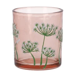 O'malley Kaarsen>Theelichthouder glas bloemen 8 cm