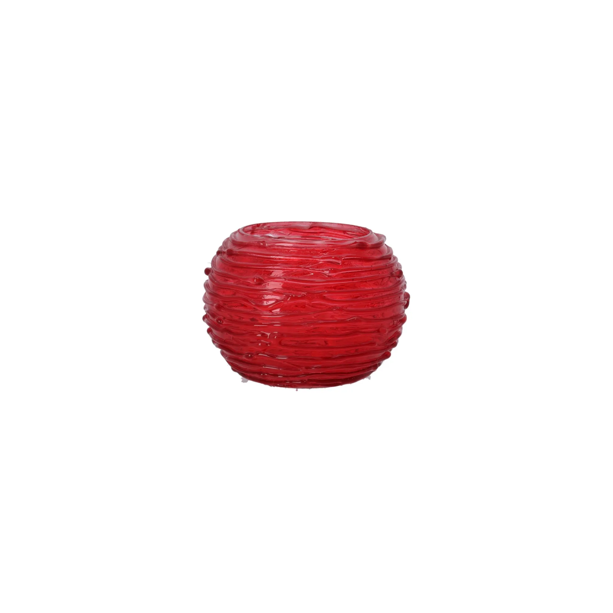 Natural Collections Kaarsen>Theelichthouder van glas rood 10 x 10 x 8 cm