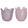 Natural Collections Kaarsen>Theelichthouder van glas met bloemmotief, 7 cm diver...