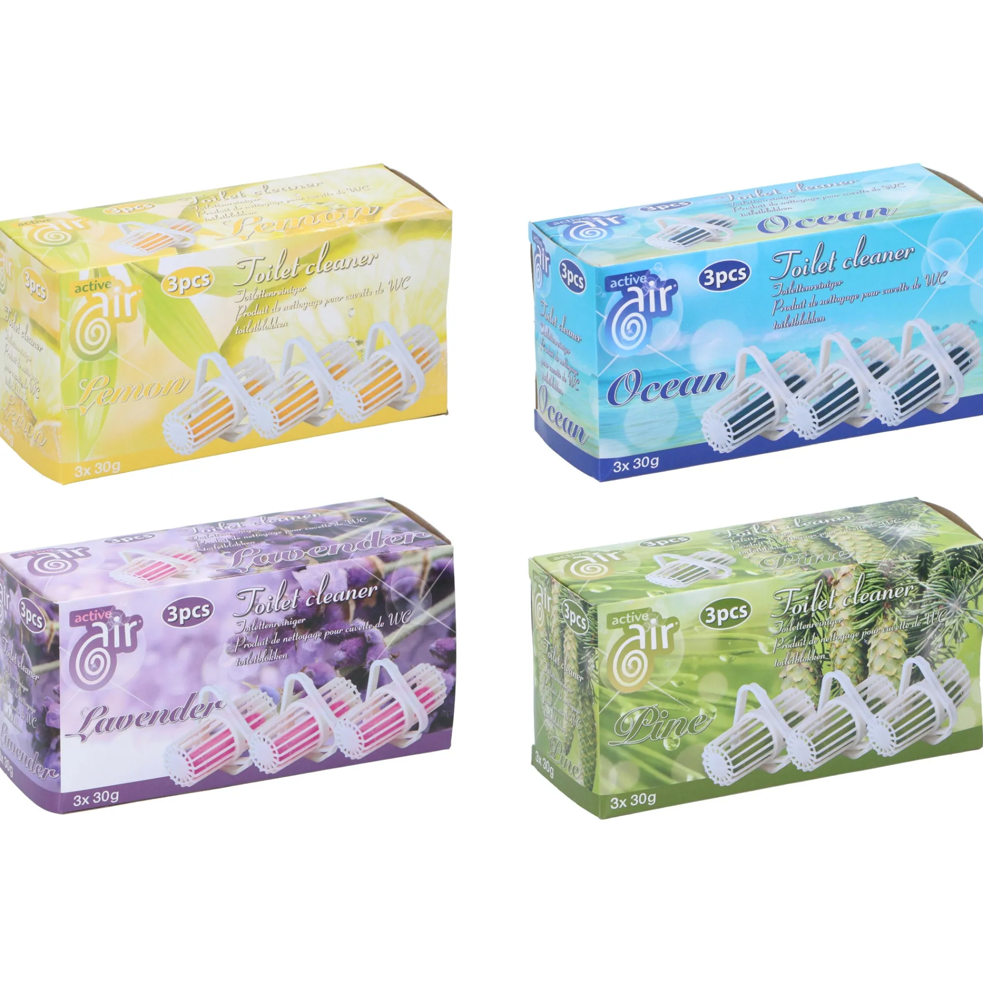 Active Air Schoonmaken>Toiletreiniger 3x30g assorti