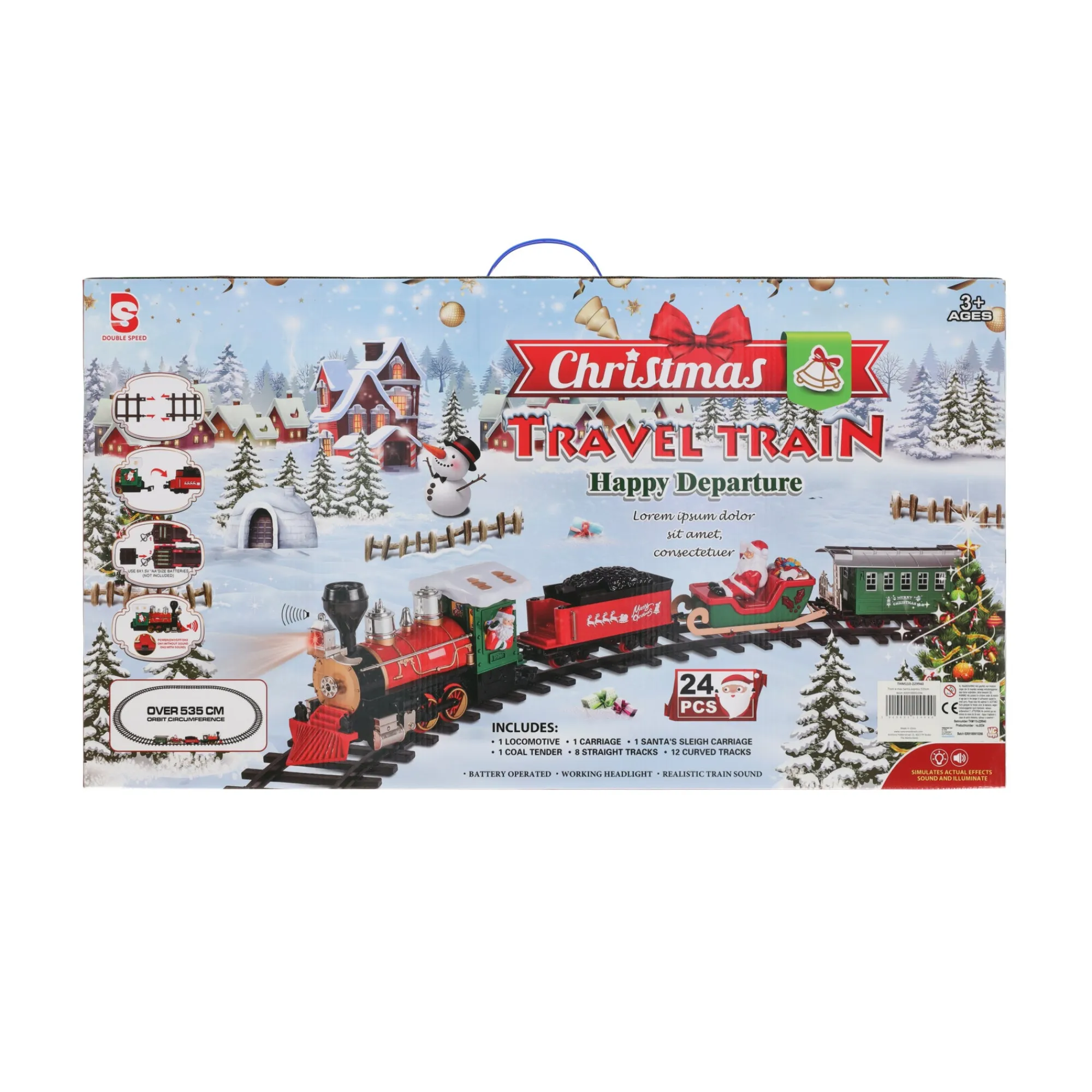 Kerstdecoratie>Trein x-mas Santa express 535 cm