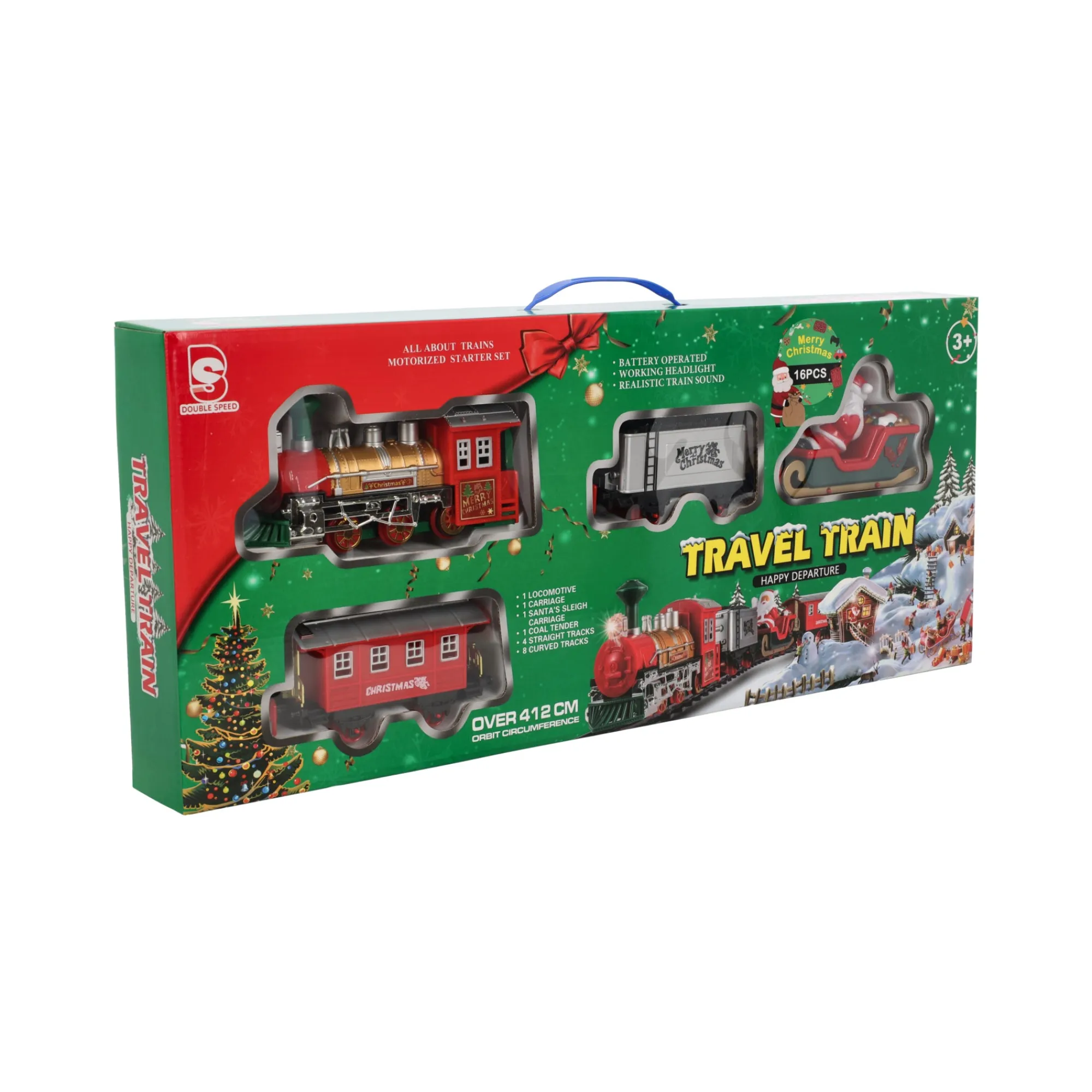 Kerstdecoratie>Trein X-mas Santa express 412 cm