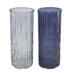 Natural Collections Vazen En Potten>Vaas glas blauw 10 x 25 cm 2 assorti