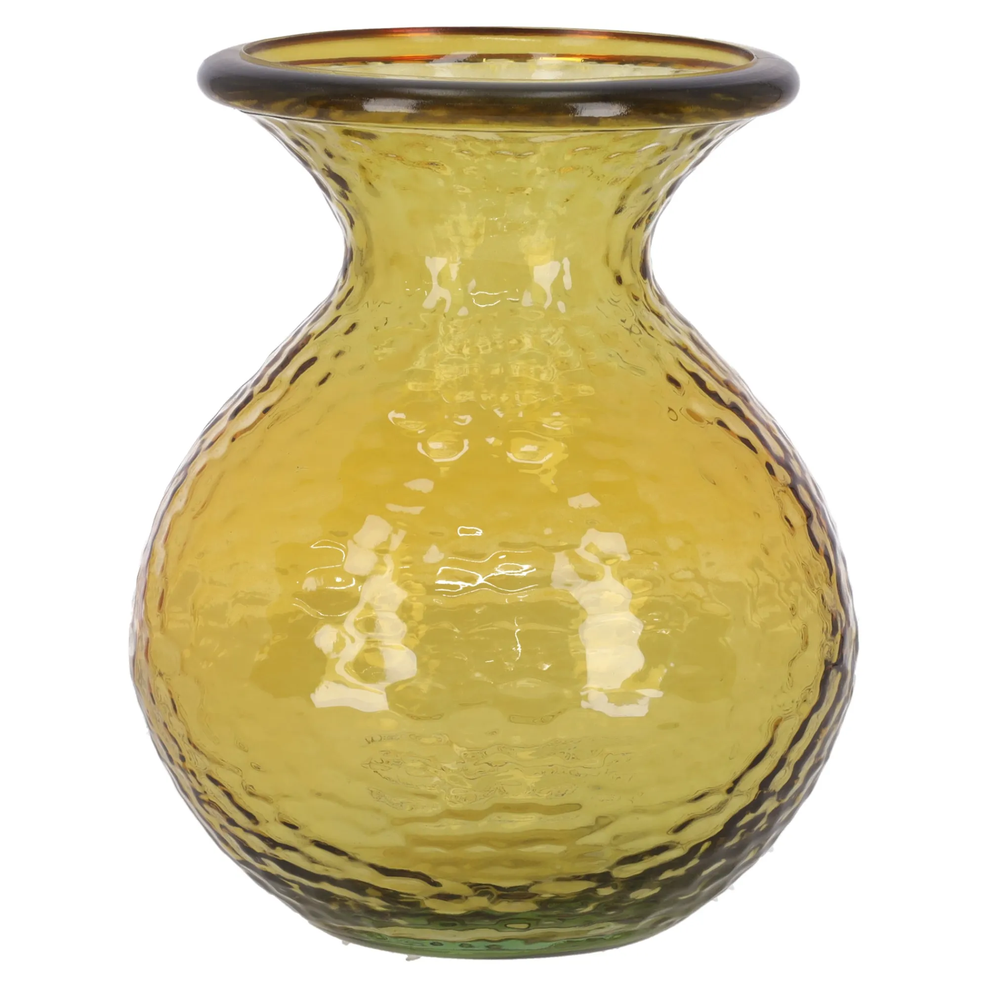 Natural Collections Vazen En Potten>Vaas glas recycle 24 cm geel