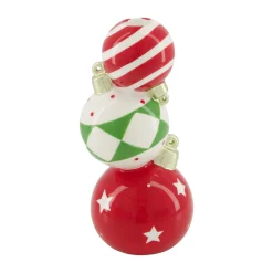 Natural Collections Kerstdecoratie>Vaas Kerstbal rood groen 21cm