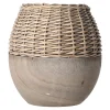 Natural Collections Vazen En Potten>Vaas riet met paulownia grijs 29 x 28 cm