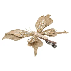 Kerstdecoratie>Vlinder 17cm winter lux goud