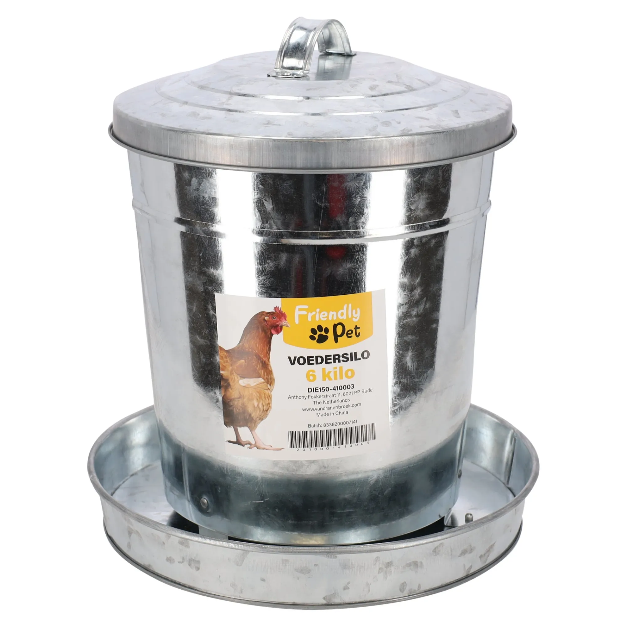 Friendly Pet Kip>Voedersilo metaal 6 kg