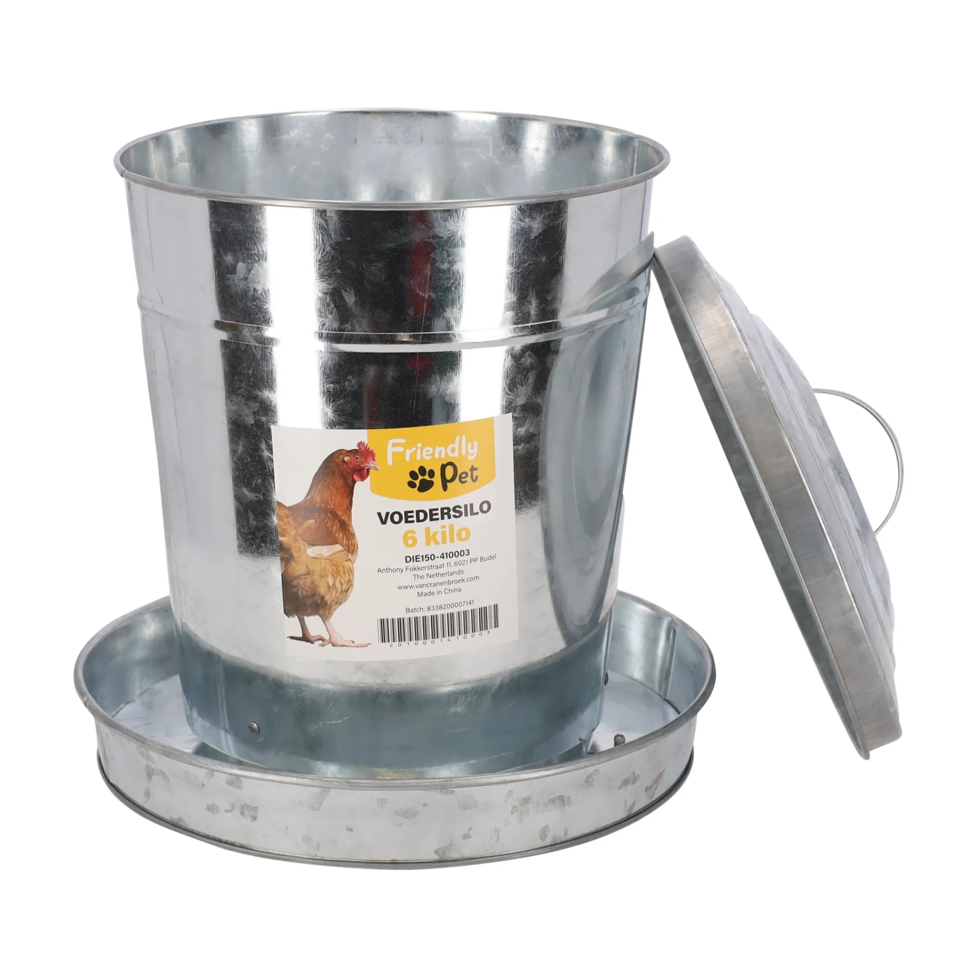 Friendly Pet Kip>Voedersilo metaal 6 kg