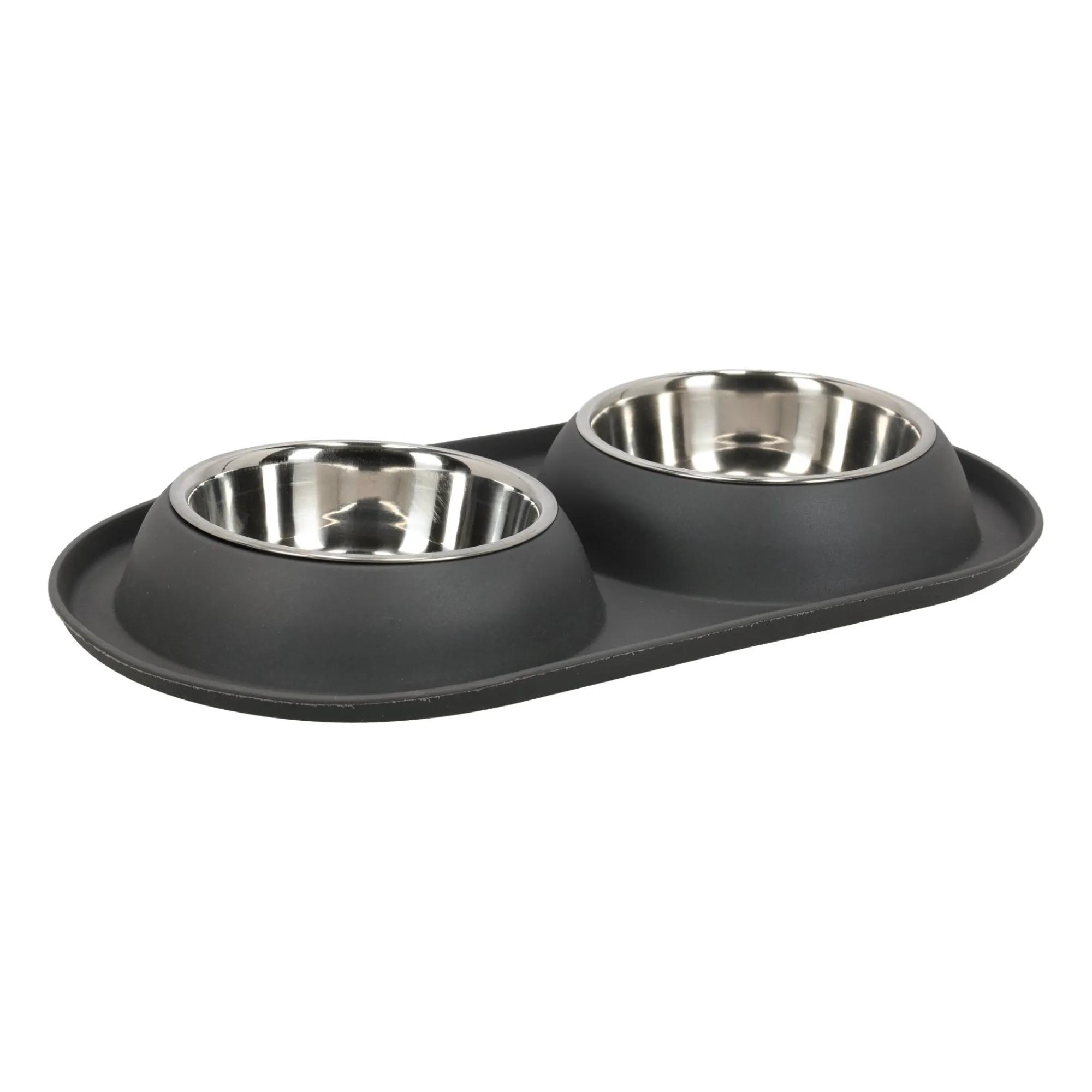 Friendly Pet Drink- En Voerbak Hond>Voerbak duo rond Grafa 2x500ml d.grijs FP
