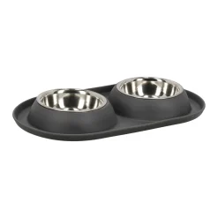 Friendly Pet Drink- En Voerbak Hond>Voerbak duo rond Grafa 2x220ml d.grijs FP