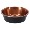 Friendly Pet Drink- En Voerbak Hond>Voerbak Ezra rvs zwart/koper D11,8cm 300ml FP