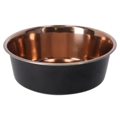 Friendly Pet Drink- En Voerbak Hond>Voerbak Ezra rvs zwart/koper D16,8cm 900ml FP