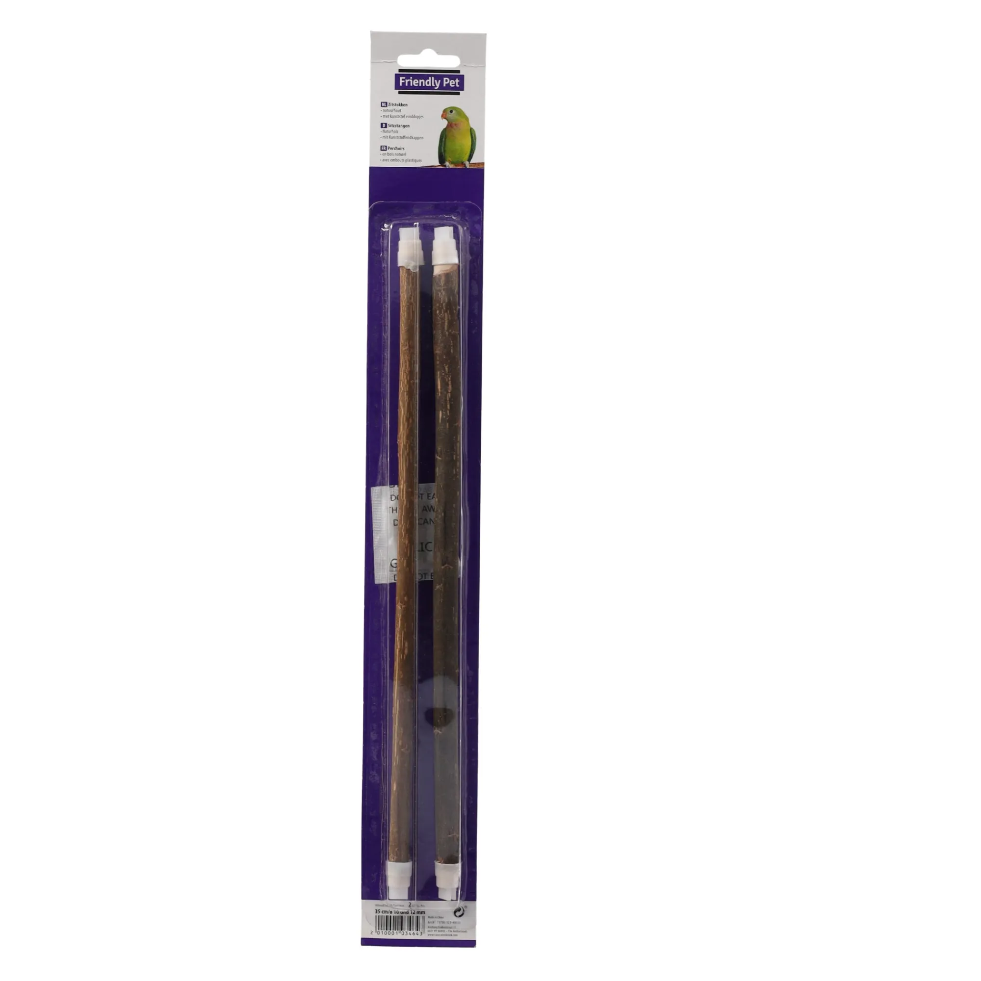 Friendly Pet Vogelspeelgoed>Vogel zitstok hout 35cm 2st