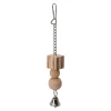 Friendly Pet Vogelspeelgoed>Vogelspeelgoed blok hout + bel