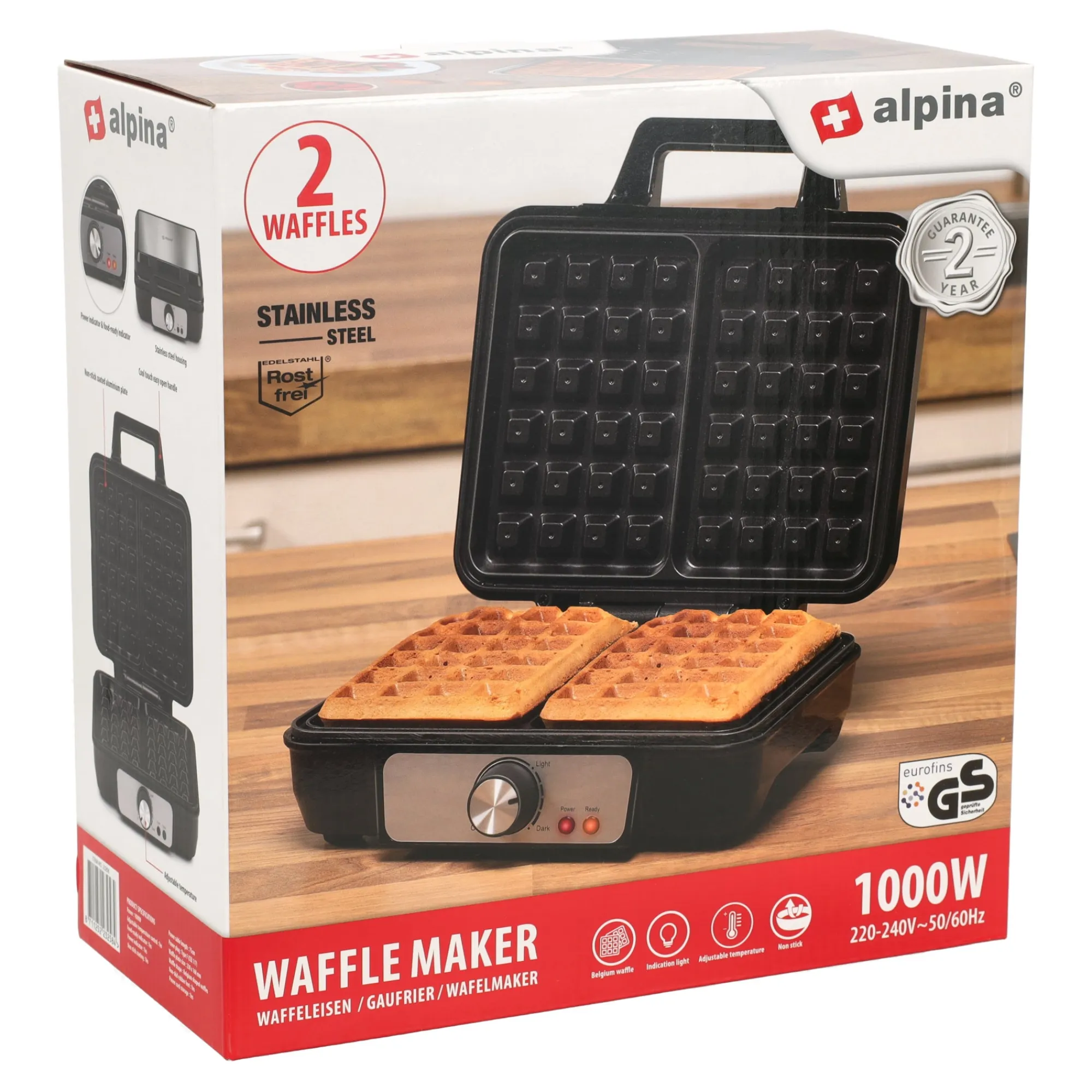 Alpina Koken & Tafelen>Wafelijzer 1000W
