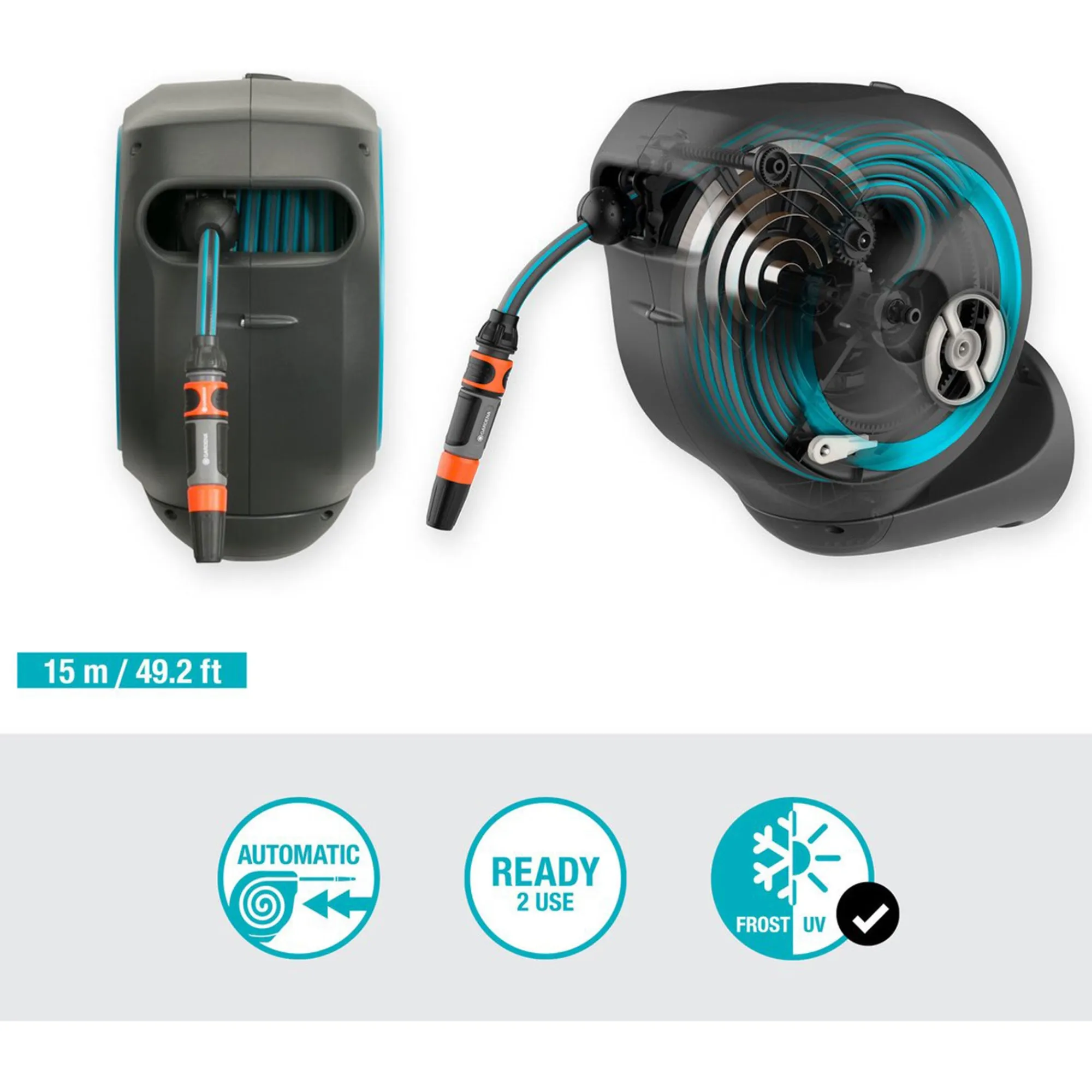 Gardena Pompen En Sproeien>Wand slangenbox 15 RollUp S