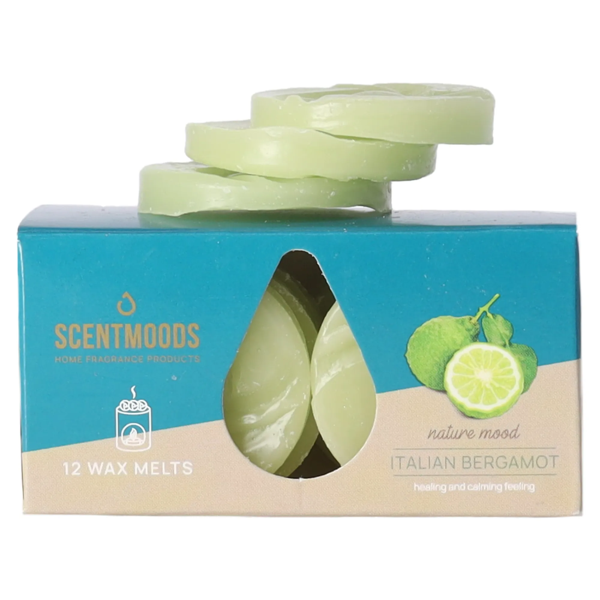 Scentmoods Kaarsen>Waxmelts bergamot 12 stuks