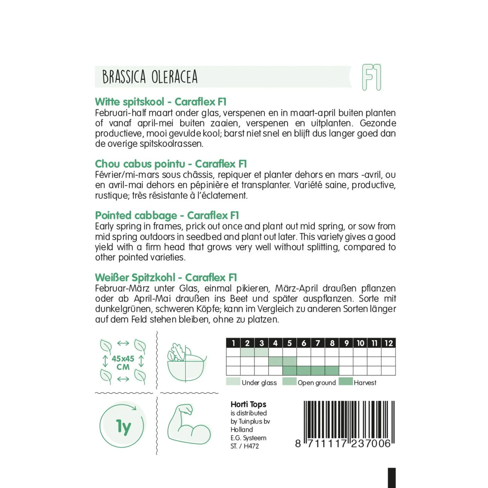 Horti Tops Moestuin>Wittekool caraflex F1 zaad
