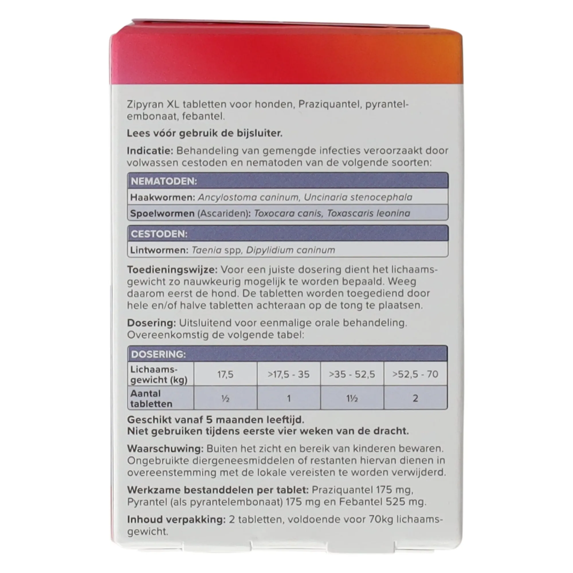 Beaphar Hondenverzorging>Wormmiddel all-in-one 70kg