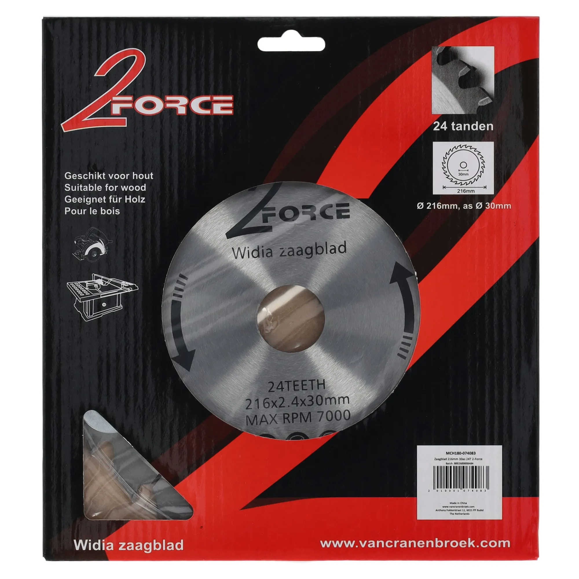 2-Force Toebehoren Elektrisch Gereedschap>Zaagblad Ø216 mm 30as 24T