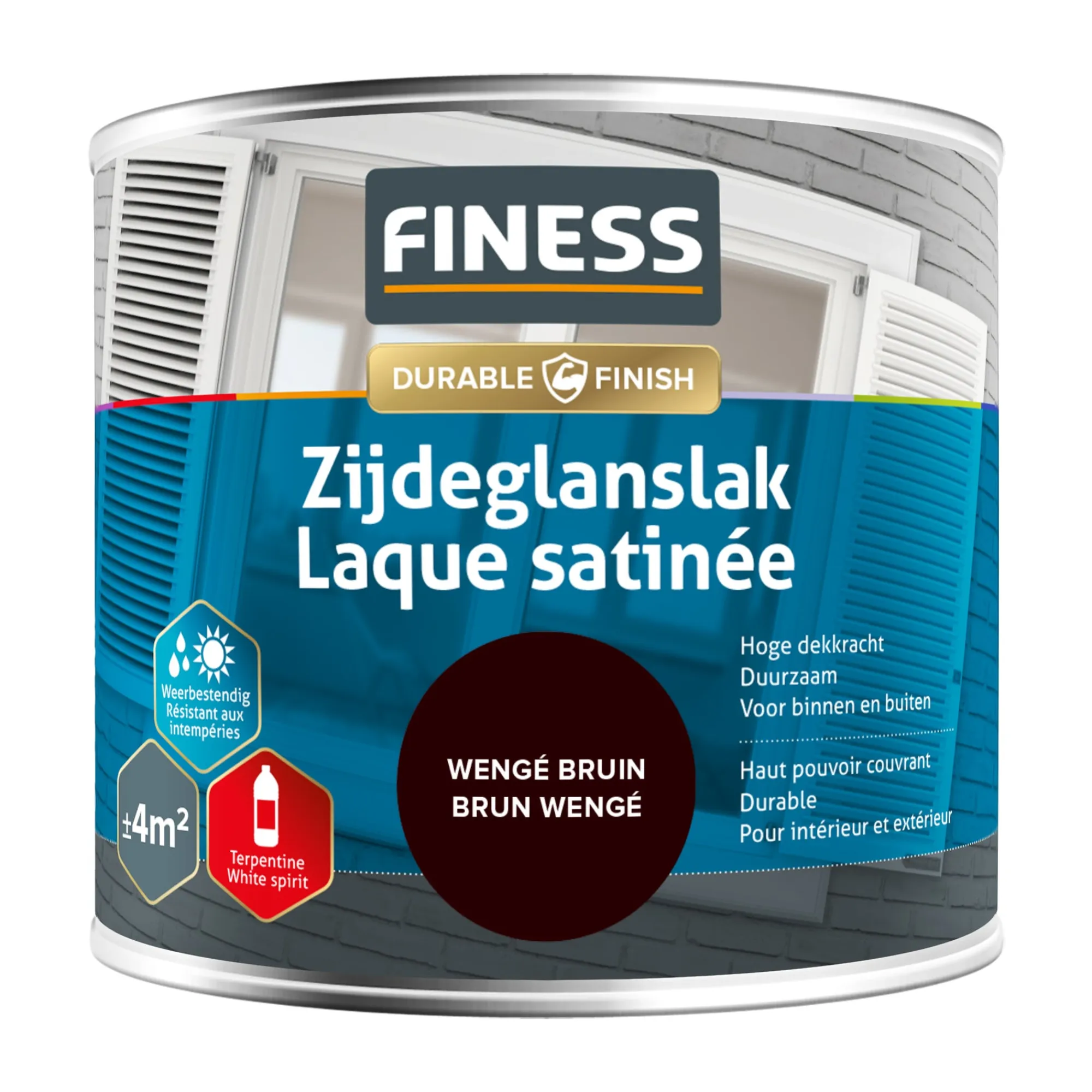 Finess Lakken>Zijdeglans wengé bruin 1449 250ml
